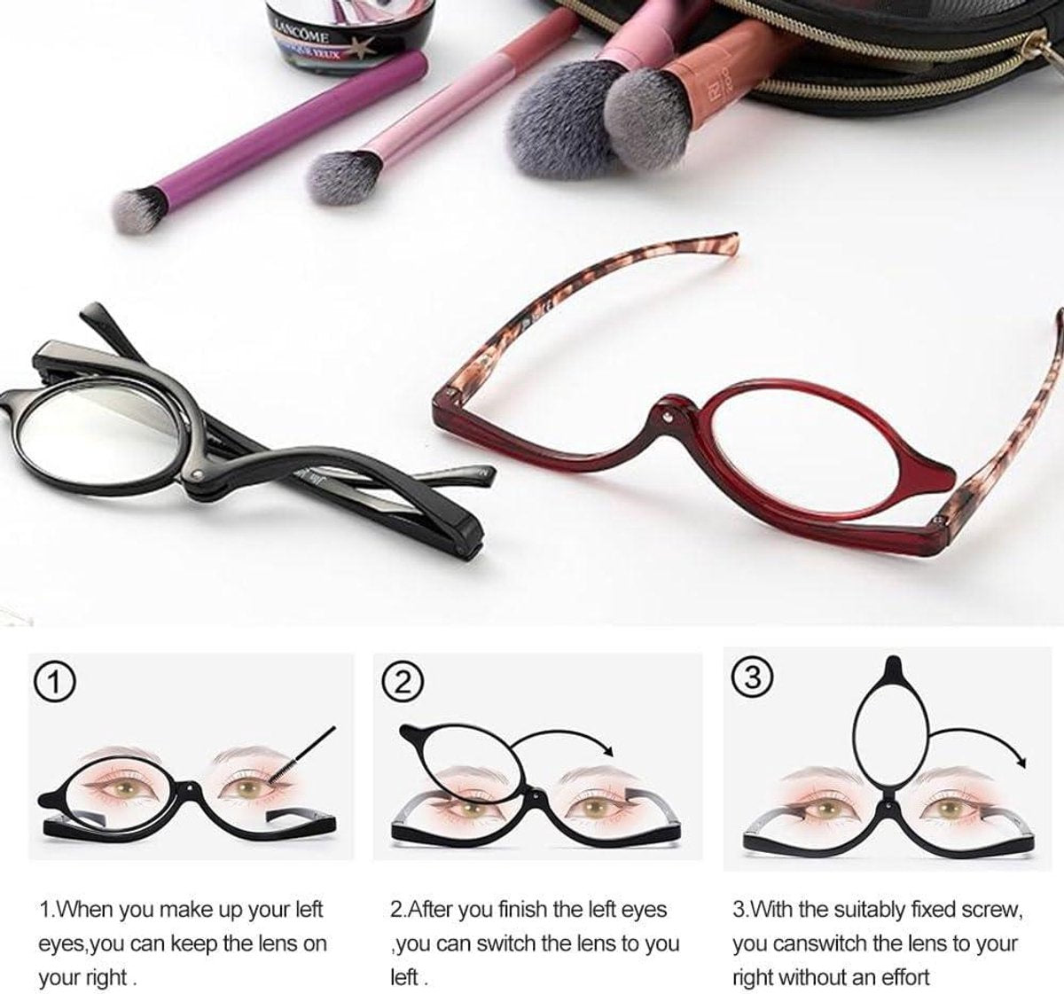 Makeup Glasses med roterande lins