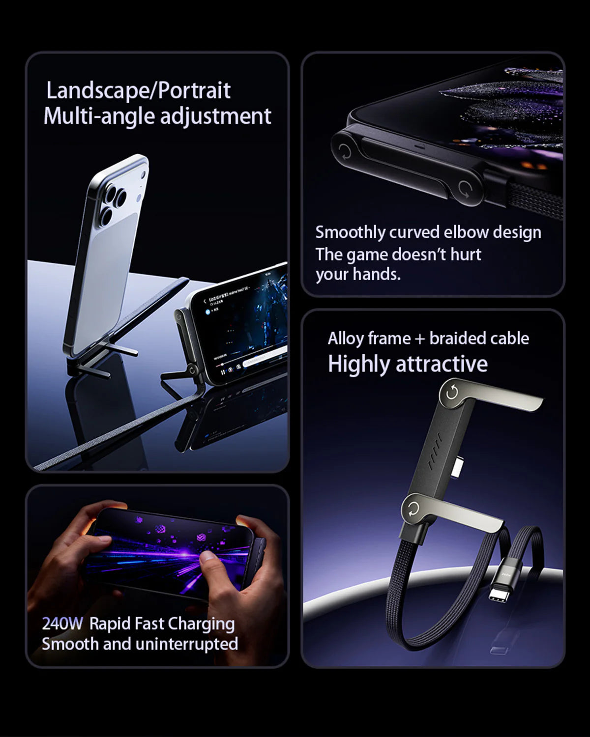 Multifunktionell 2-i-1 USB-C Laddare