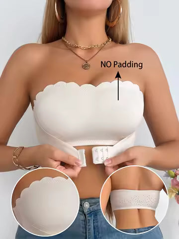 Elegant axelbandslös bralette i mjukt, svalkande is-silke